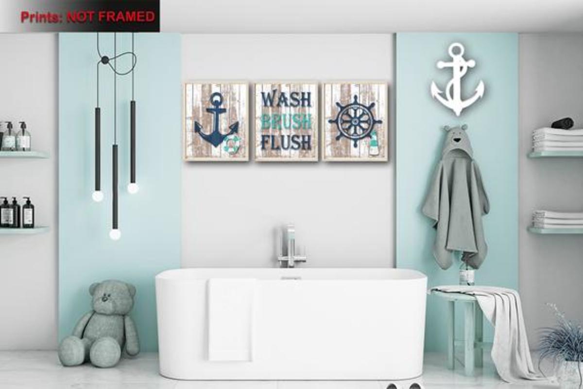 La salle de bain Cancer devrait être un paradis de bleu.